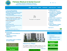 Tablet Screenshot of pmdc.org.pk